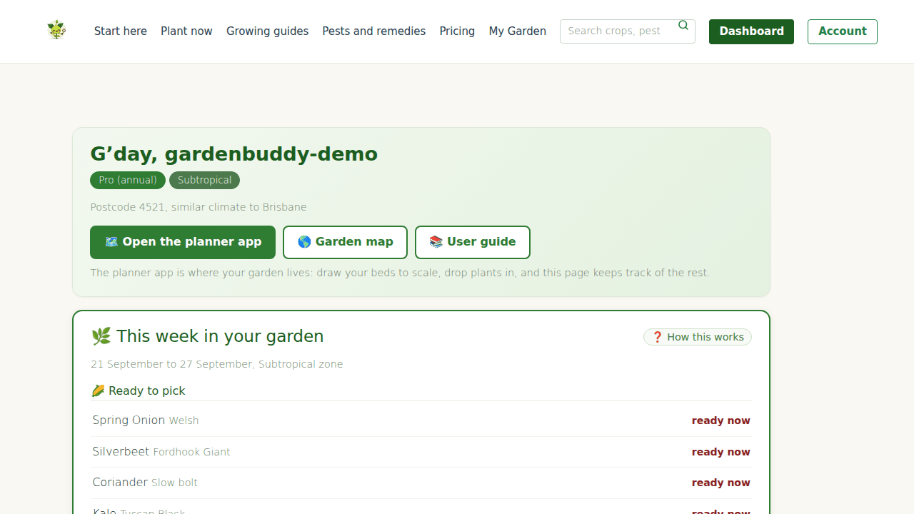 Your Dashboard: One Page for Your Whole Garden