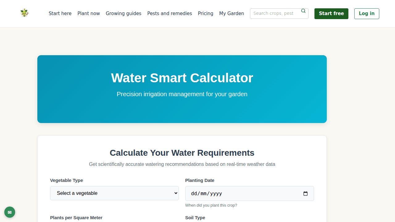 Water Smart: work out exactly how much to water each vegetable