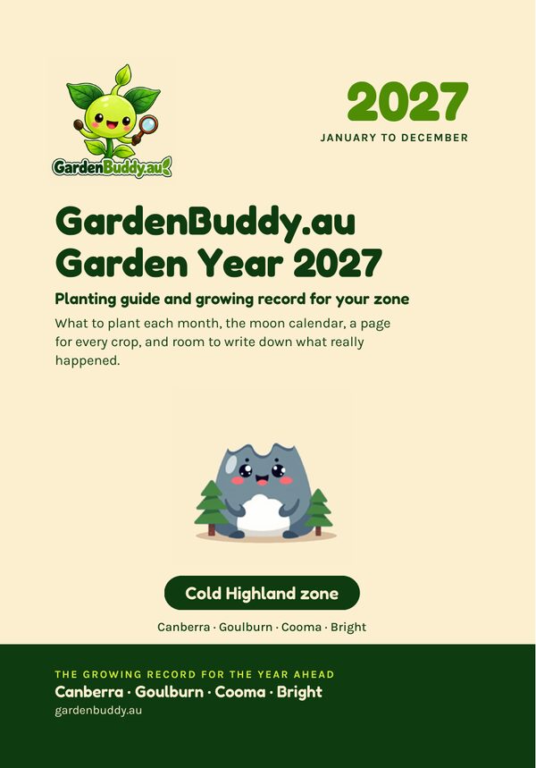 Front cover of GardenBuddy.au Garden Year 2027, Cold Highland zone edition