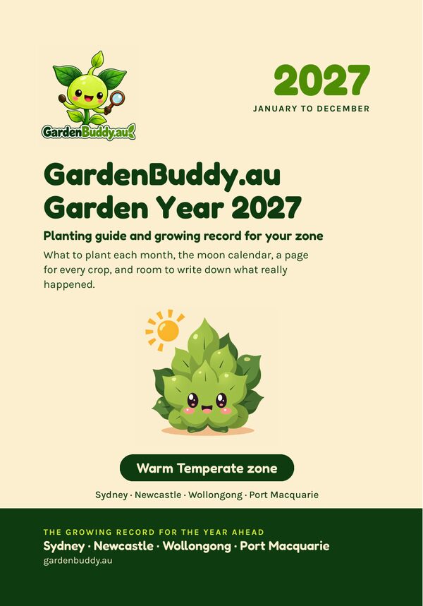 Front cover of GardenBuddy.au Garden Year 2027, Warm Temperate zone edition