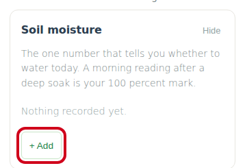 The + Add button, outlined in red, at the bottom of each card.